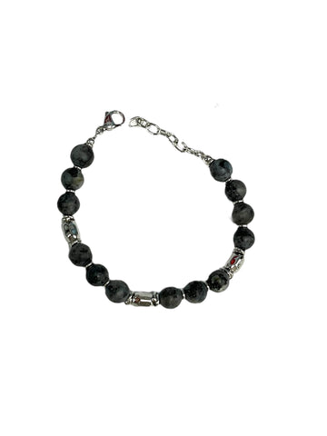 Grey Labradorite Beaded Bracelet